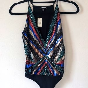 Express - sequin bodysuit - size XS - new with tags
